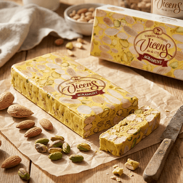 Turrón Artesano Limón Pistacho Vicens 1 x 80 gr - Bombones - Vicens - 8410495080807 - ExtraVirgen.Store