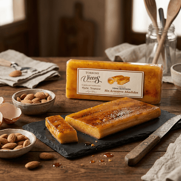 Turrón Artesanos sin azúcar Yema Quemada Vicens 1 x 250 gr - Bombones - Vicens - 8410495540349 - ExtraVirgen.Store
