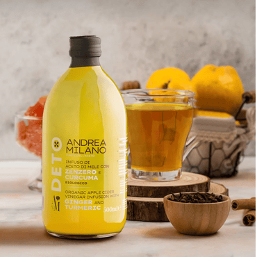 Vinagre Orgánico Jengibre, Cúrcuma y Ají Andrea Milano 1 x 500 ml - Andrea Milano - 8003407193070 - ExtraVirgen.Store