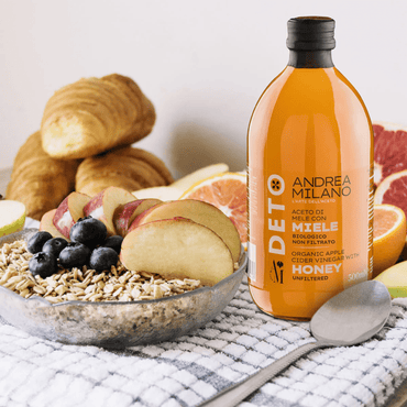 Vinagre de Manzana Orgánico con Madre y Miel Andrea Milano 1 x 500 ml - Andrea Milano - 8003407234247 - ExtraVirgen.Store