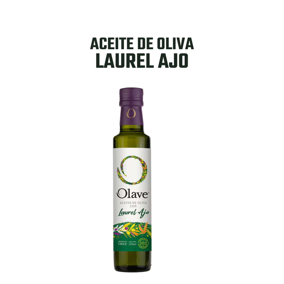 Aceite de Oliva extra virgen Olave Laurel Ajo 1 x 250 ml - Olave - 7808760901086 - ExtraVirgen.Store