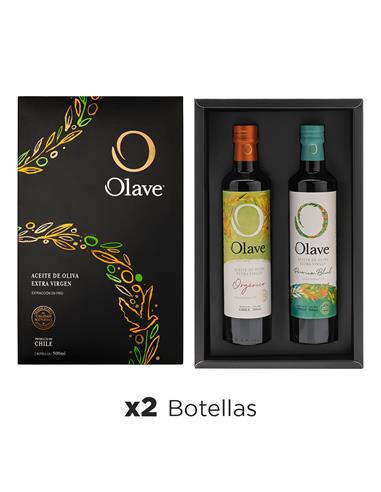 Olave Organico + Premium / Aceite de Oliva Extra Virgen / 500 ml/ Estuche 2 unidades