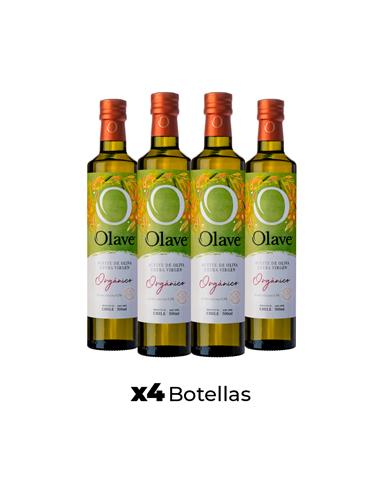 Olave / Aceite de Oliva Extra Virgen Orgánico /500 ml, Caja 4 unidades