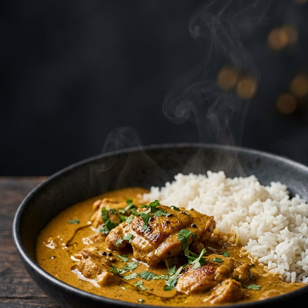 Pollo al Curry Cremoso con Arroz - ExtraVirgen.Store