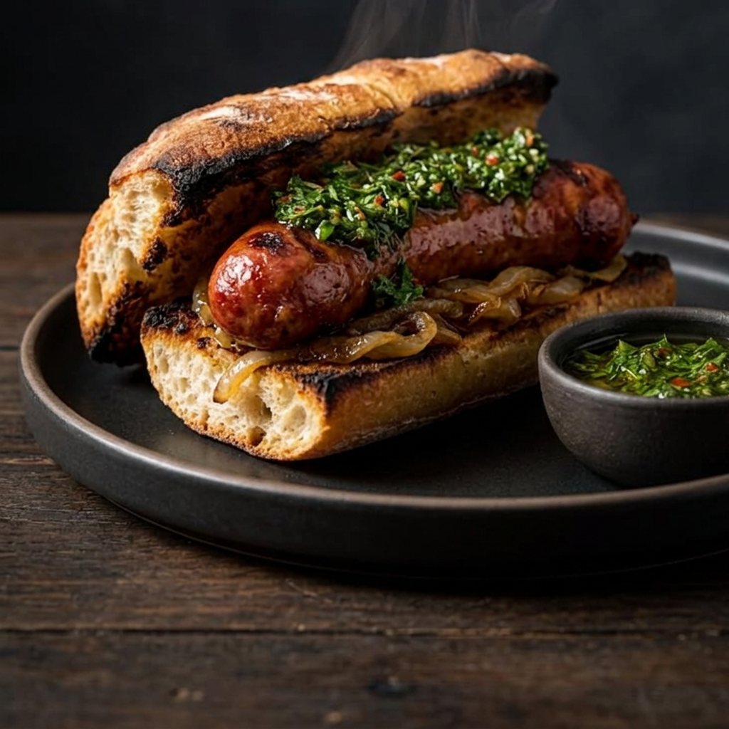 Choripán con Chimichurri Ahumado - ExtraVirgen.Store