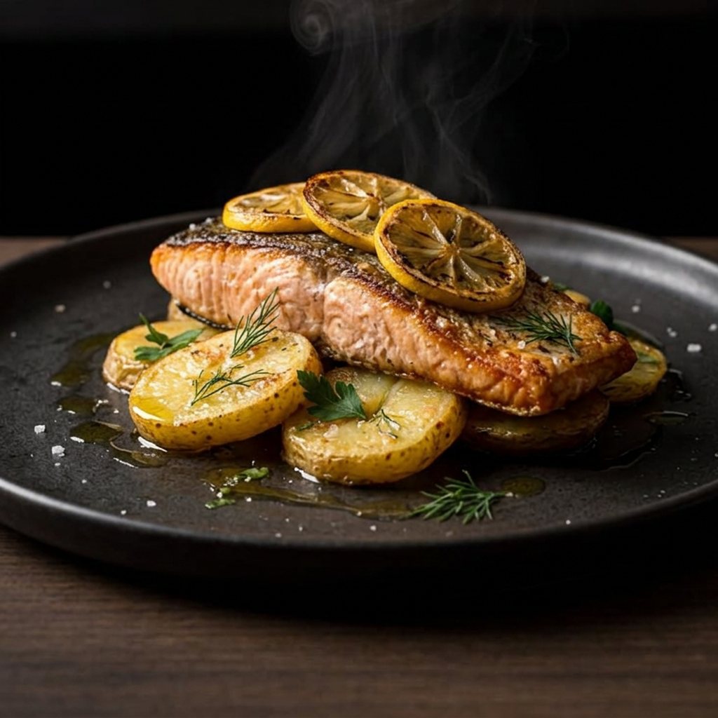 Salmón al Horno con Papas y Limón - ExtraVirgen.Store