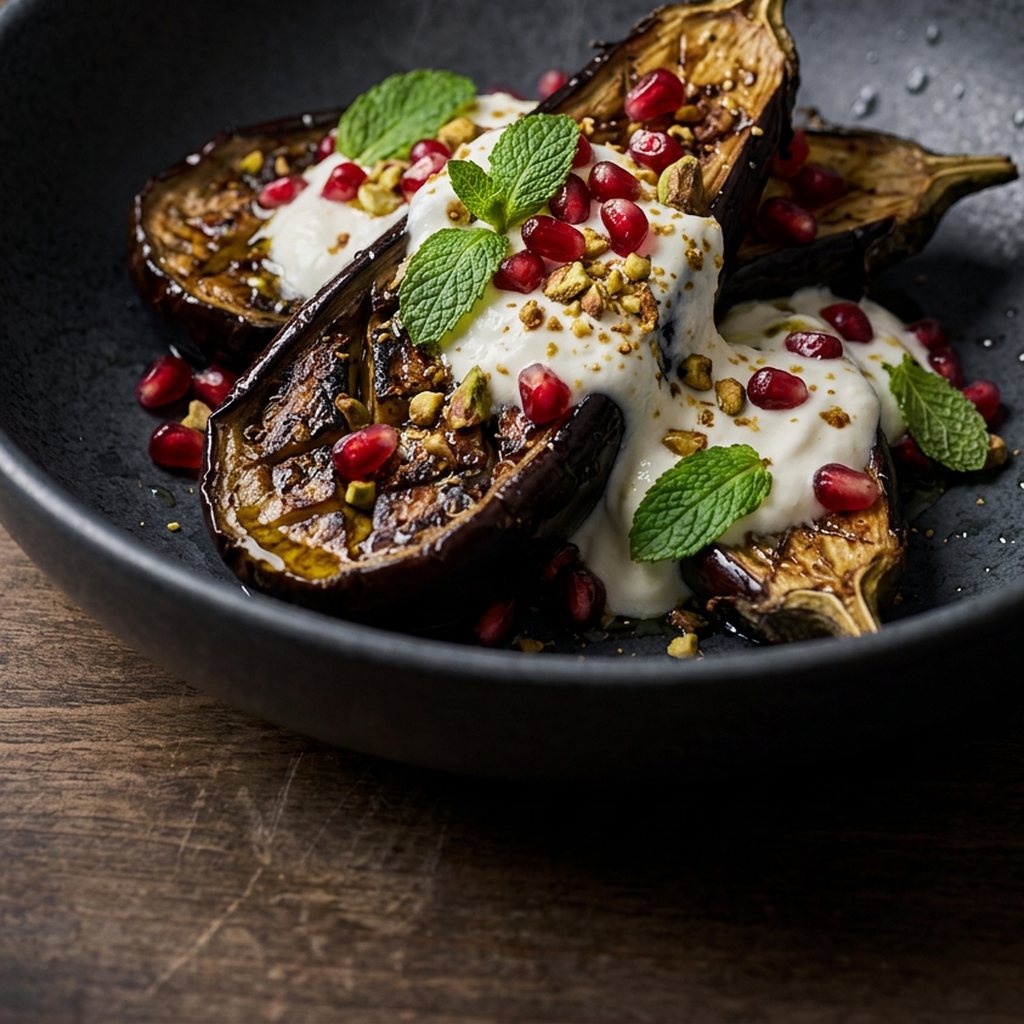 Berenjenas Asadas con Yogurt y Menta - ExtraVirgen.Store