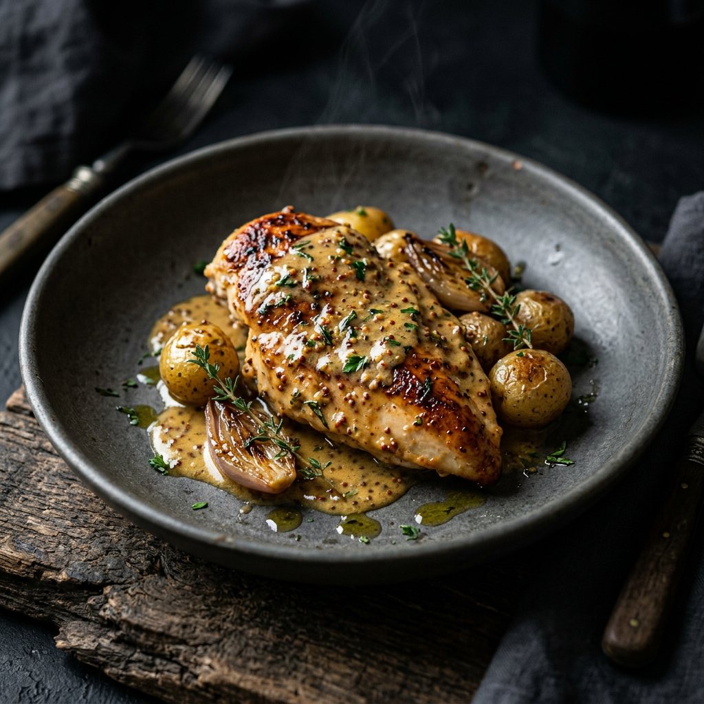 Pollo a la Mostaza de Dijon (Poulet à la Moutarde) - ExtraVirgen.Store