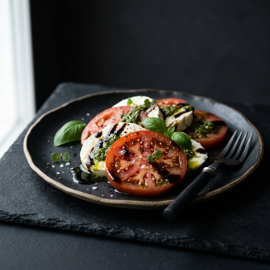 Caprese con Pesto y Glaseado Balsámico - ExtraVirgen.Store