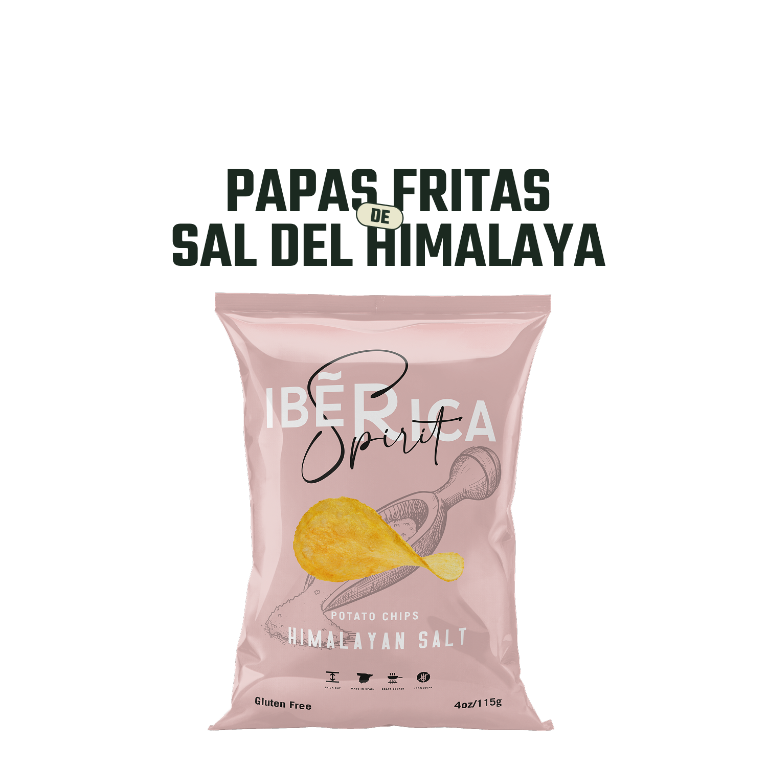 Ibérica Papas Fritas Sal Himalaya 1 x 115 gr - Chips - Ibérica - 8424842201821 - ExtraVirgen.Store