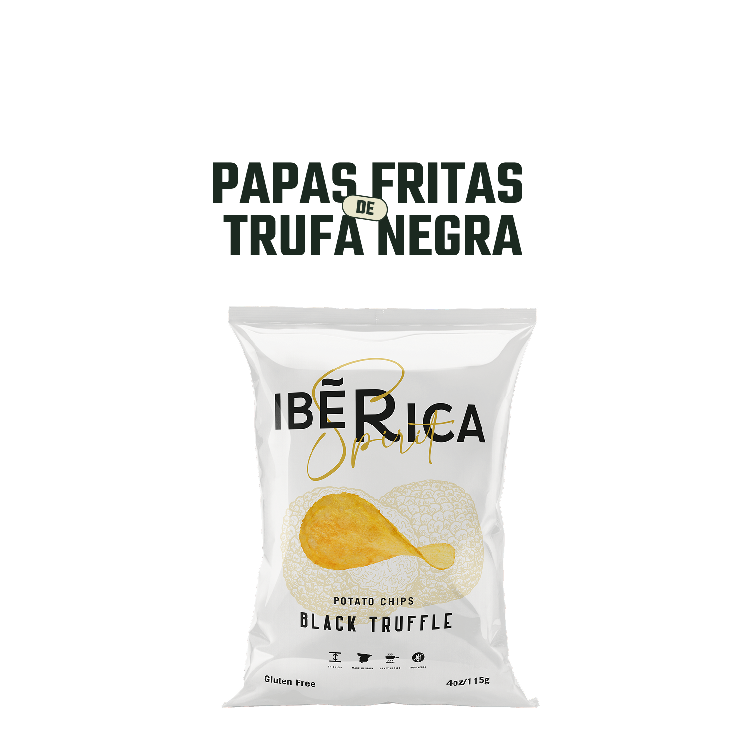Ibérica Papas Fritas Trufa Negra 1 x 115 gr - Chips - Ibérica - 8424842201845 - ExtraVirgen.Store