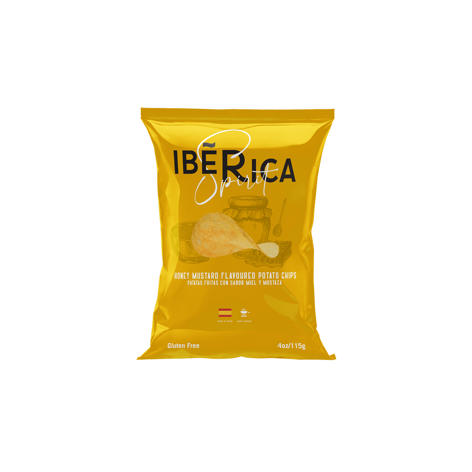 Ibérica Papas Fritas Mostaza Miel 1 x 115 gr - Chips - Ibérica - 8424842202064 - ExtraVirgen.Store