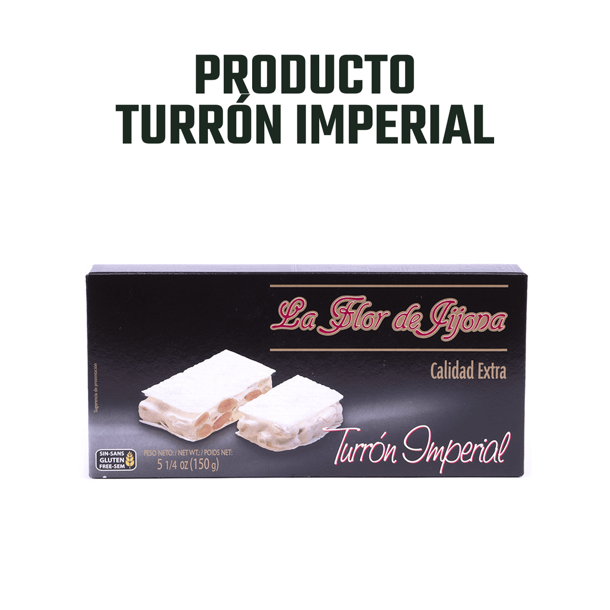 Turrón Imperial de Almendras Flor de Jijona 1 x 150 gr - Bombones - Flor de Jijona - 8410771310222 - ExtraVirgen.Store