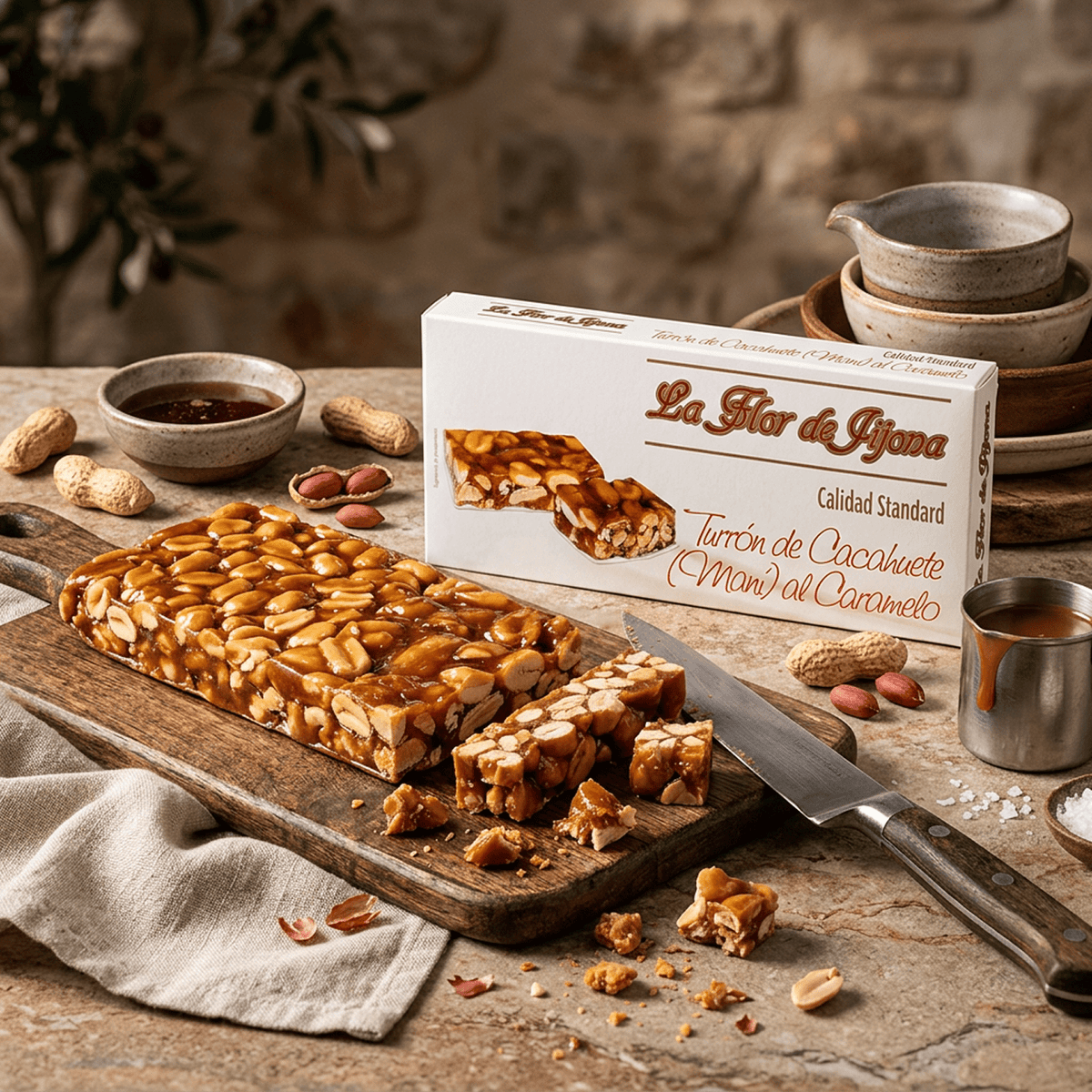 Turrón de Cacahuete al Caramelo Flor de Jijona 1 x 150 gr - Bombones - Flor de Jijona - 8410771310284 - ExtraVirgen.Store
