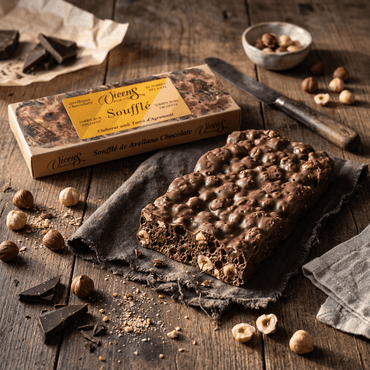 Turrónn Artesano Soufle Avellana Chocolate Vicens 1 x 80 gr - Bombones - Vicens - 8410495010590 - ExtraVirgen.Store