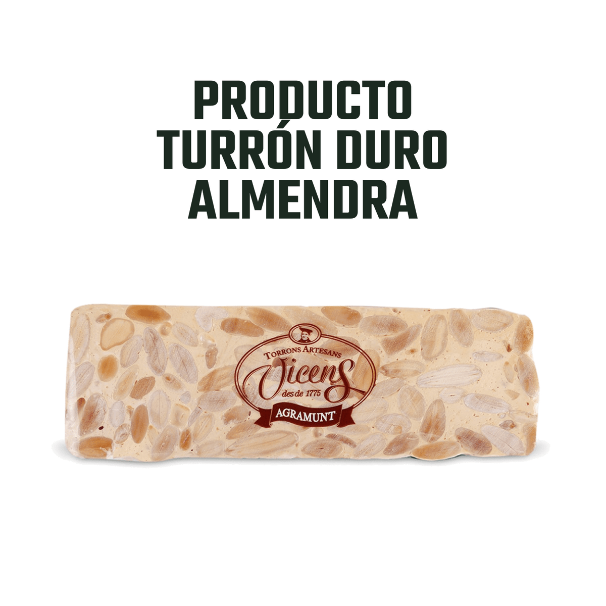 Turrón Duro de Almendra Vicens 1 x 80 gr - Bombones - Vicens - 8410495080821 - ExtraVirgen.Store
