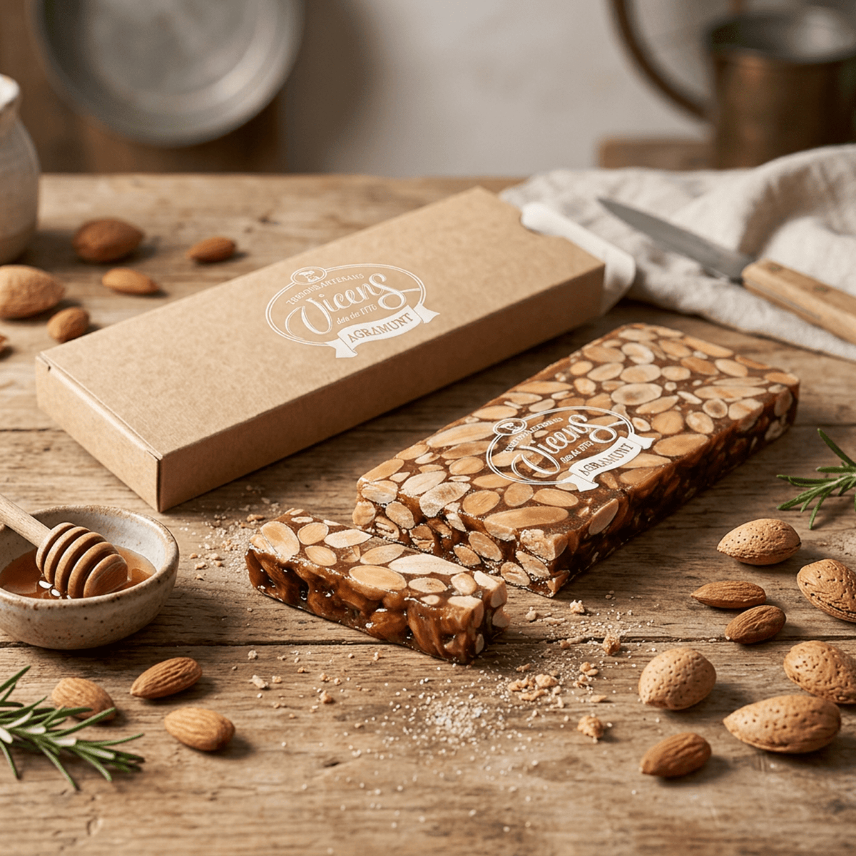 Turrón Duro de Almendra con Chocolate Vicens 1 x 80 gr - Bombones - Vicens - 8410495080838 - ExtraVirgen.Store