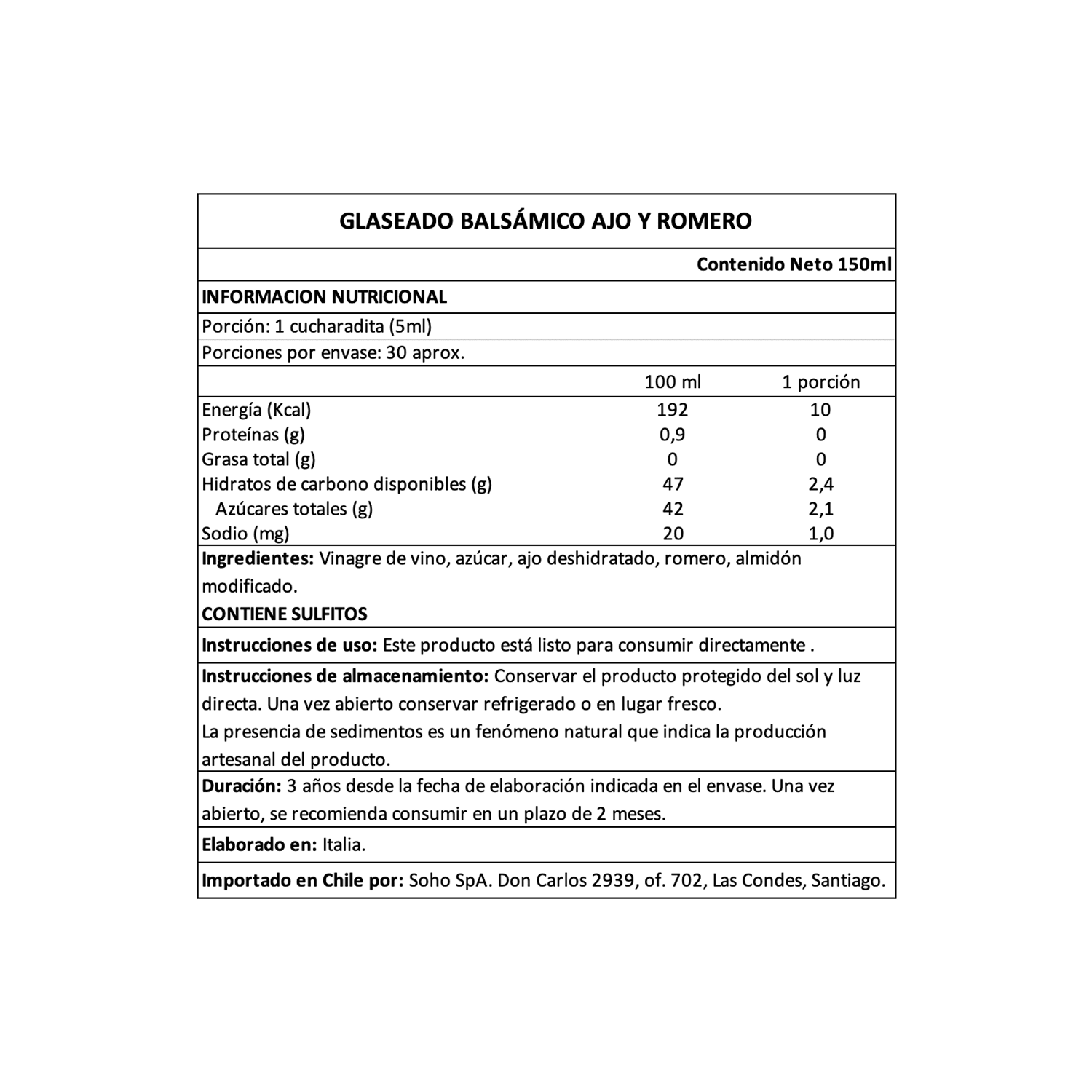 Vinagre Bálsamico Glaze Ajo Romero Andrea Milano 1 x 150 ml - Andrea Milano - 8003407234148 - ExtraVirgen.Store