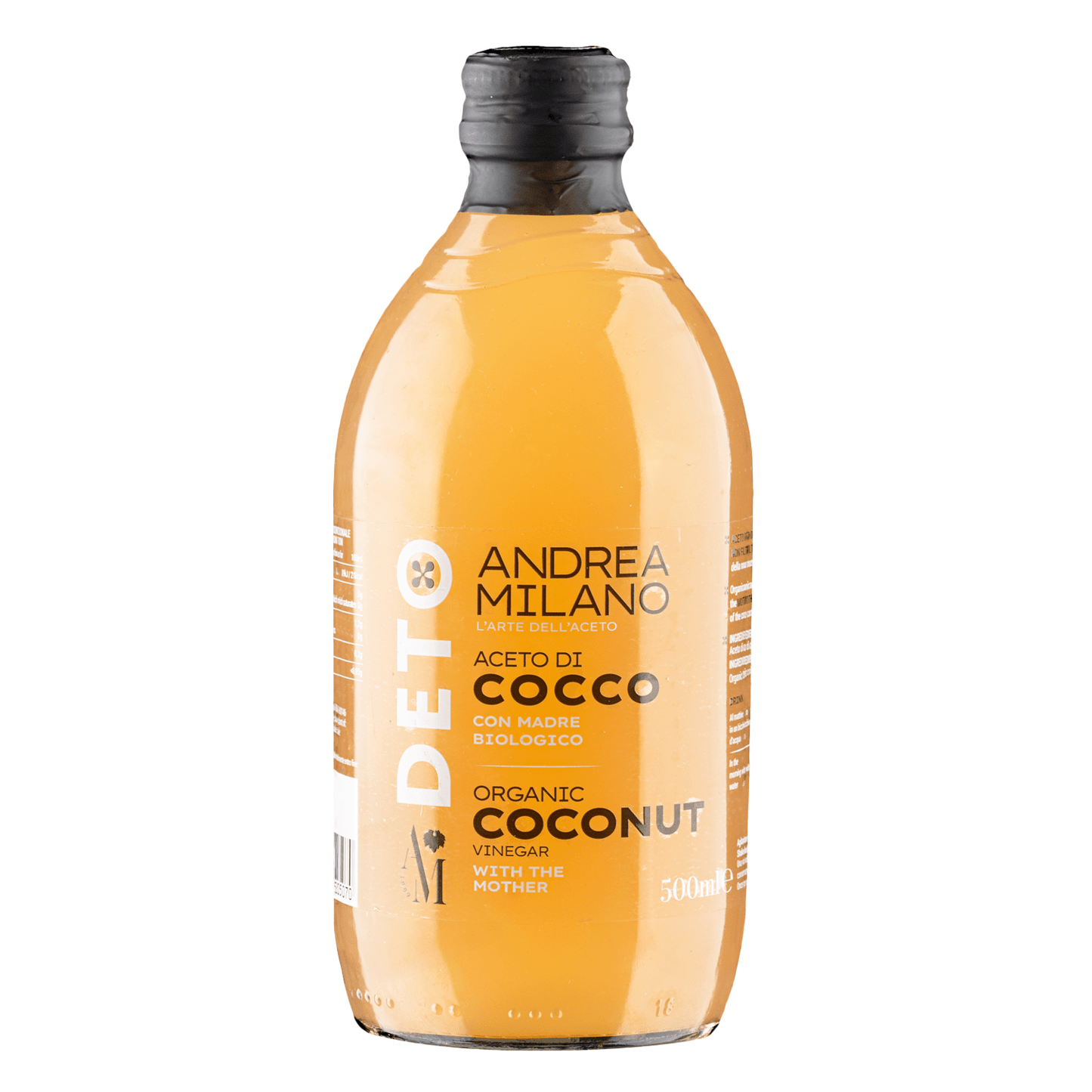 Vinagre Orgánico de Coco Andrea Milano 1 x 500 ml - Vinagre Balsámico - Andrea Milano - 8003407205070 - ExtraVirgen.Store