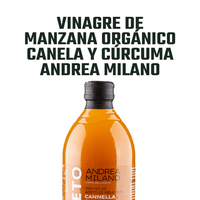 Vinagre de Manzana Orgánico Canela y Cúrcuma Andrea Milano 1 x 500 ml - Andrea Milano - 8003407193025 - ExtraVirgen.Store