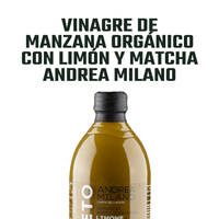 Vinagre de Manzana Orgánico con Limón y Matcha Andrea Milano 1 x 500 ml - Andrea Milano - 8003407192271 - ExtraVirgen.Store