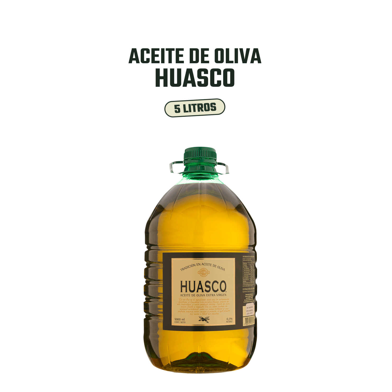 Huasco / Aceite de Oliva Extra Virgen /Bidón 5 Litros, Caja 4 unidades - Blend - Huasco - 17808760900536 - ExtraVirgen.Store