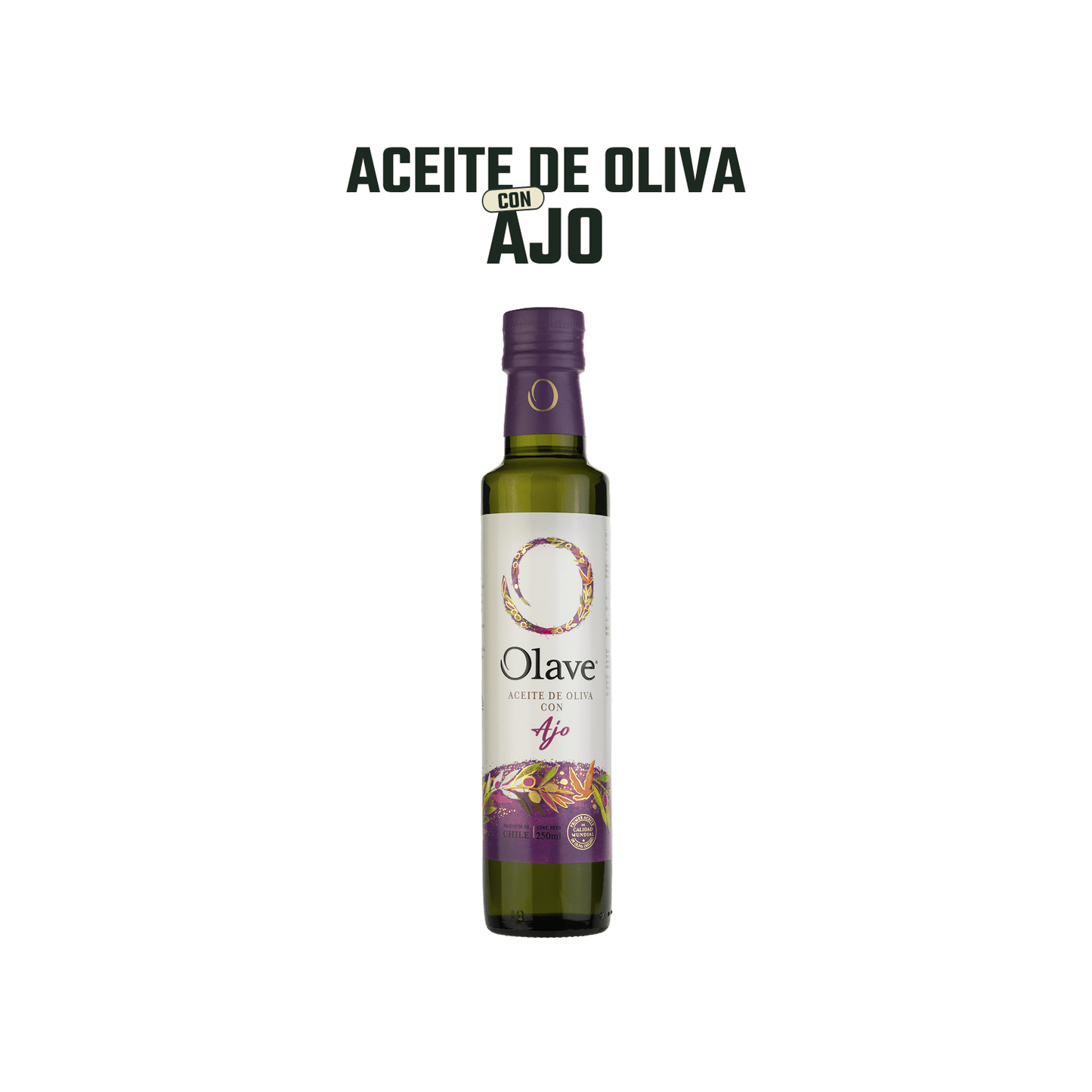 Aceite Oliva Extra Saborizado Olave Ajo 1 x 250 ml - Especiado - Olave - 7808760900942 - ExtraVirgen.Store