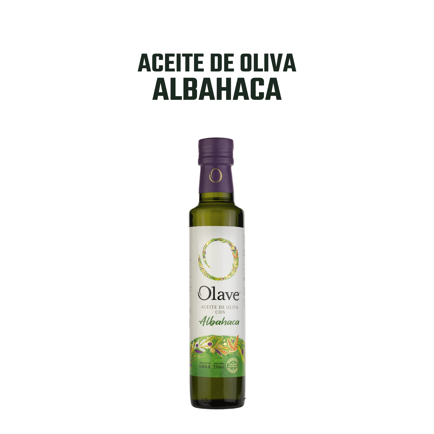 Aceite Oliva Extra Saborizado Olave Albahaca 1 x 250 ml - Especiado - Olave - 7808760900959 - ExtraVirgen.Store