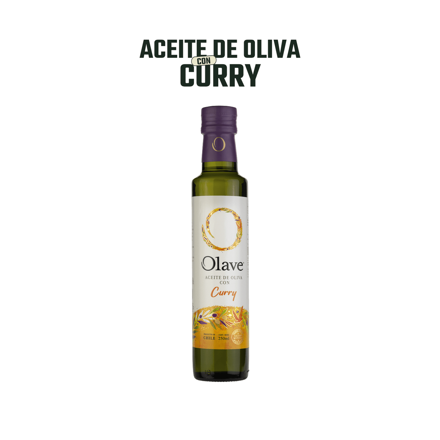 Aceite Oliva Extra Saborizado Olave Curry 1 x 250 ml - Especiado - Olave - 7808760900973 - ExtraVirgen.Store