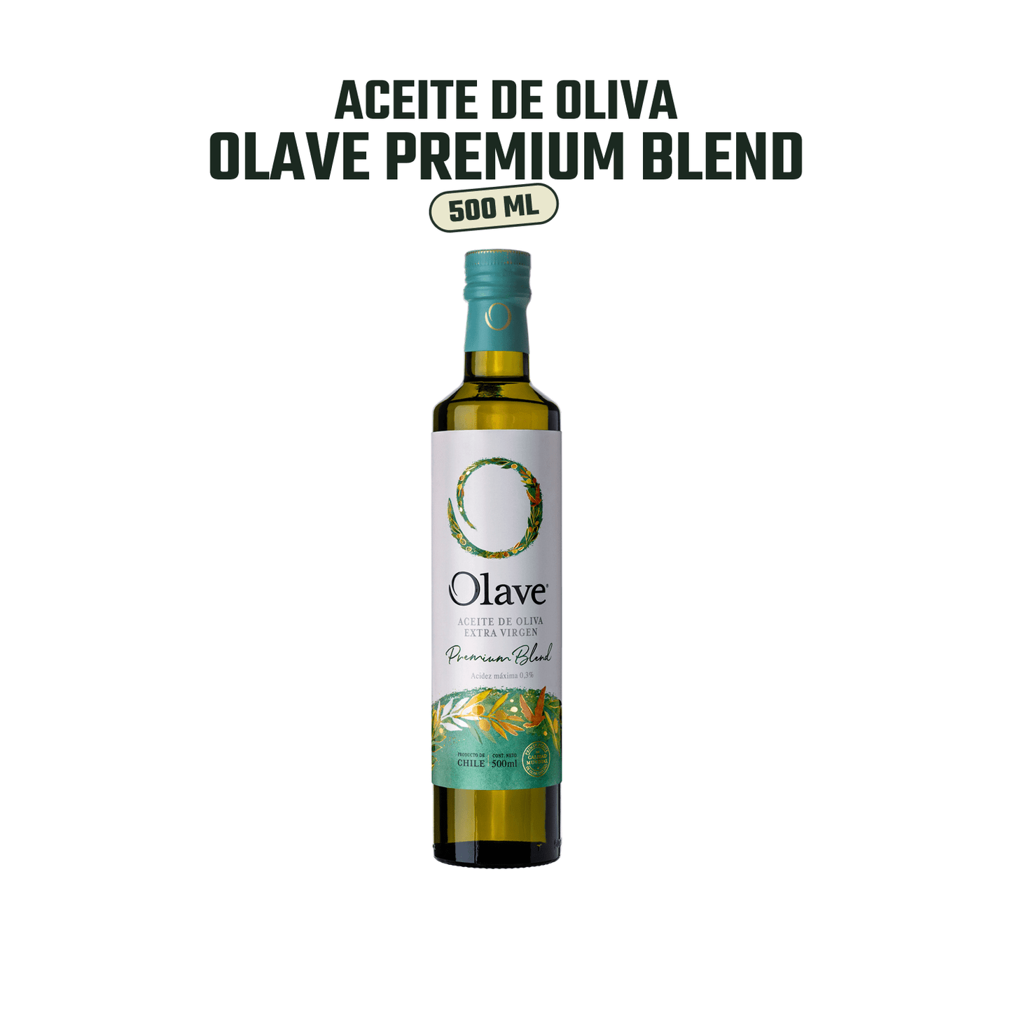 Aceite Oliva Extra Virgen Olave Premium 1 x 500 ml - Premium - Olave - 7808760900072 - ExtraVirgen.Store