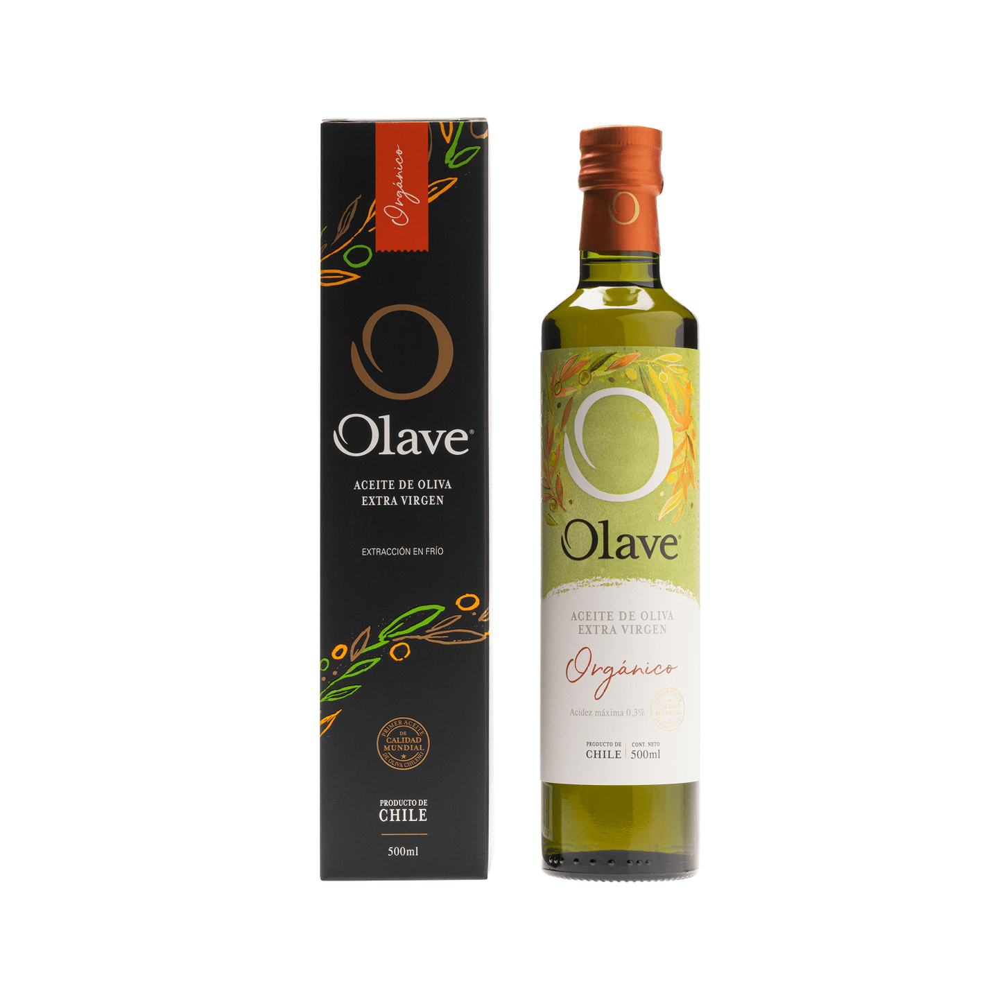 Aceite Oliva Orgánico Extra Virgen Olave Organico Carton Negro 1 x 500 ml - Orgánico - Olave - 7808760900928 - ExtraVirgen.Store