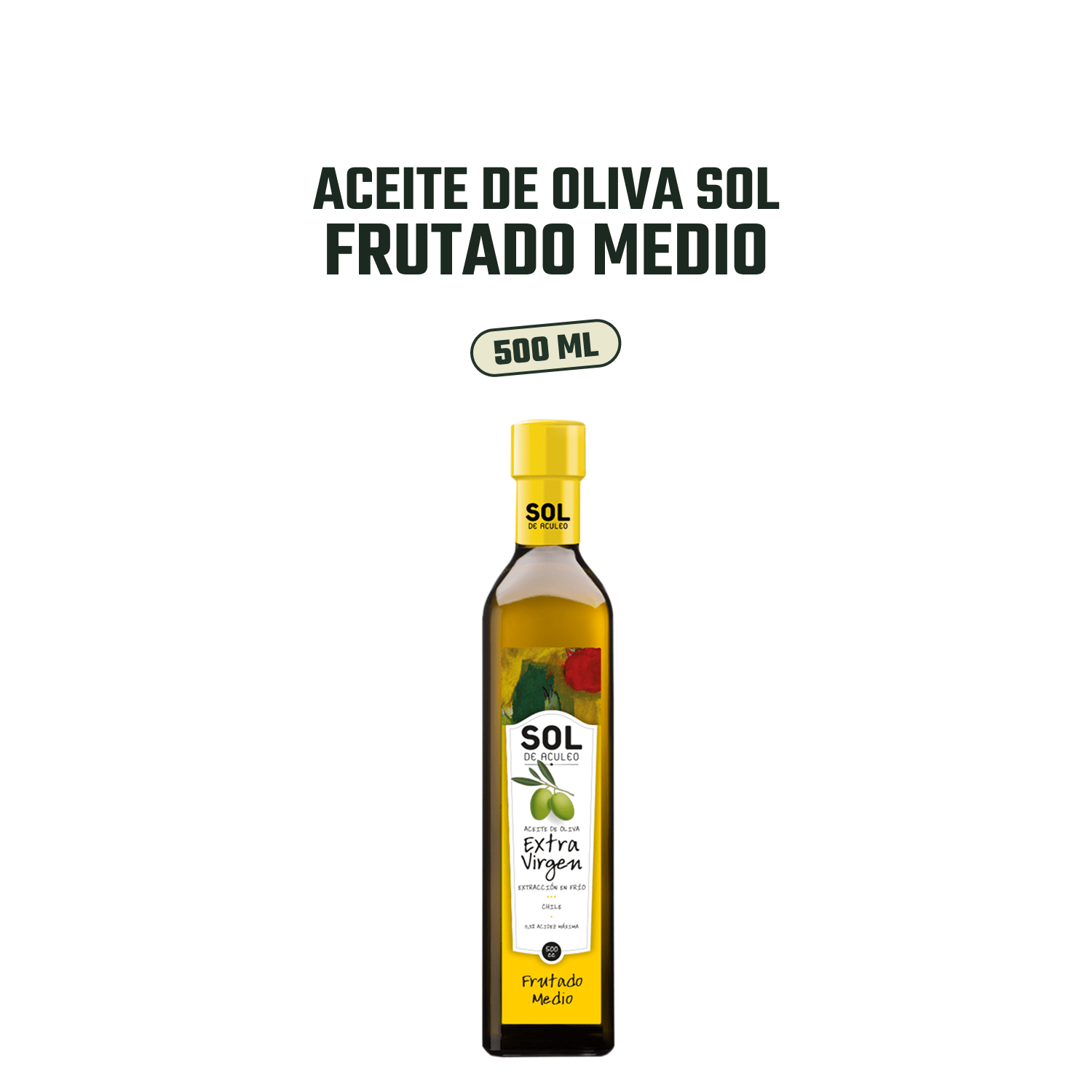 Sol de Aculeo / Aceite de Oliva Extra Virgen Frutado Medio /500 ml, Caja 4 unidades - Blend - Sol de Aculeo - 37804608720056 - ExtraVirgen.Store